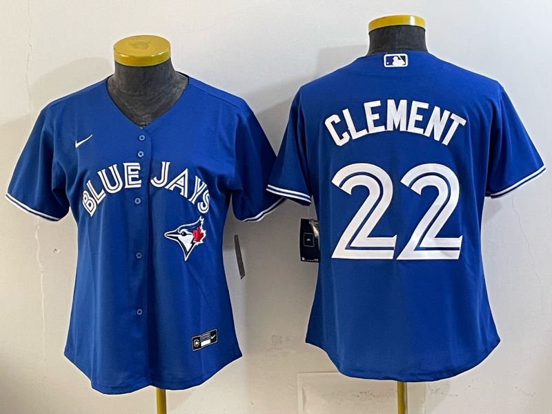 Women 2025 Nike Toronto Blue Jays #22 Clement Blue Game MLB Jersey 01->women mlb jersey->Women Jersey